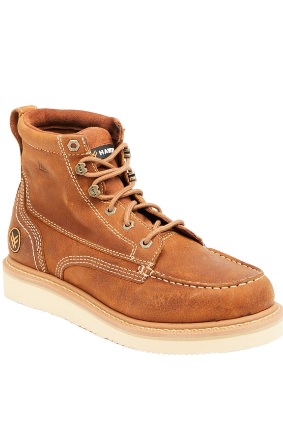 Men's 6" Grade Work Boot Moc Toe Tan 7 D(M) US