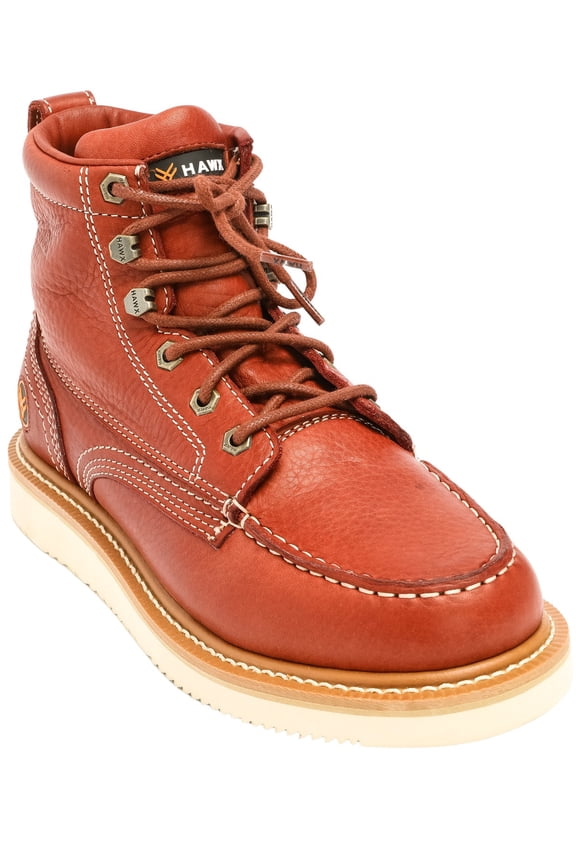 Men's 6" Grade Work Boot Moc Toe Red 9.5 EE  US