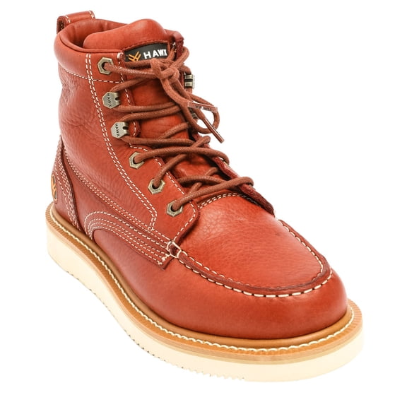 Hawx Men's 6" Grade Work Boot Moc Toe Red 9 EE US