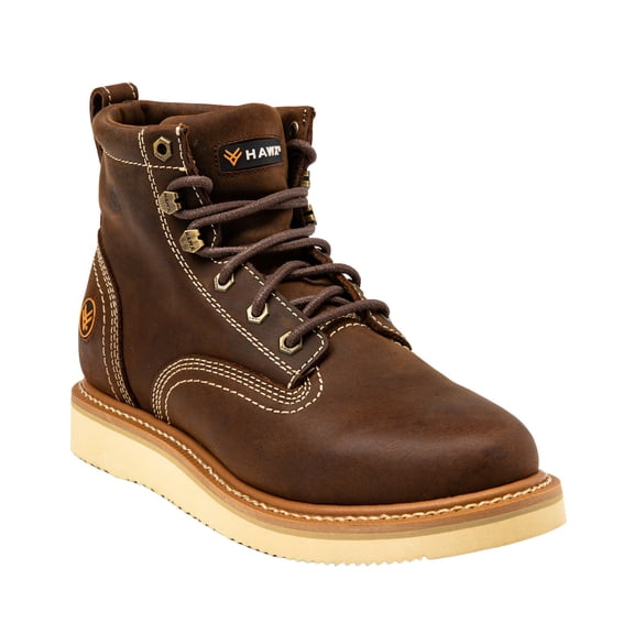 Hawx Men's 6" Lacer Work Boot Soft Toe Brown 11 EE  US