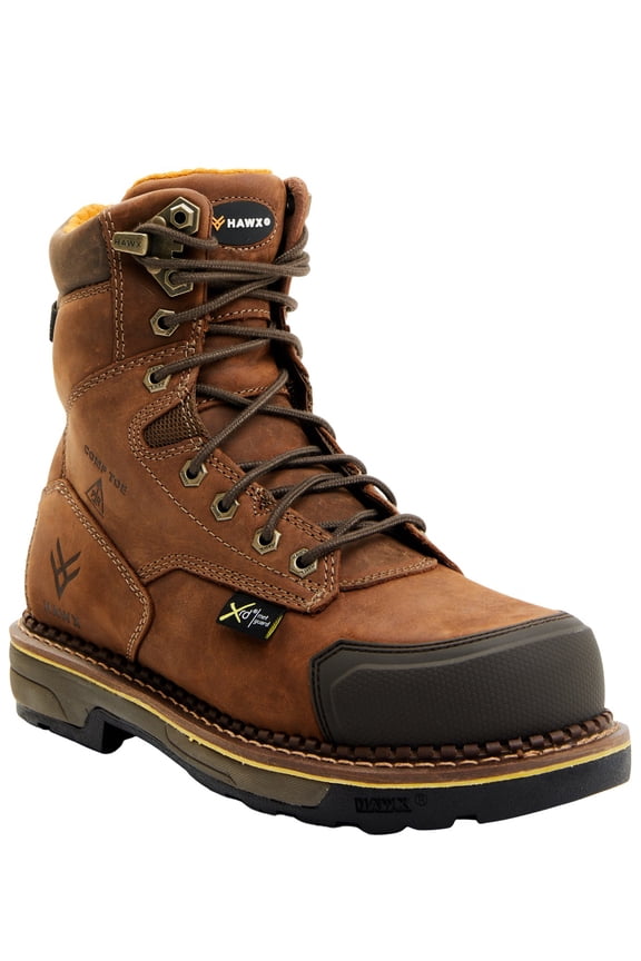 Men's 8" Crew Chief Internal Met Guard Work Boot Composite Toe Brown 10 EE  US