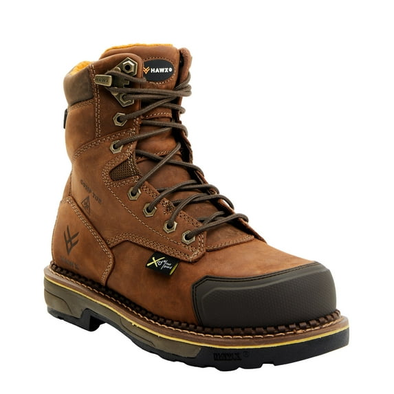 Hawx Men's 8" Crew Chief Internal Met Guard Work Boot Composite Toe Brown 10 EE US