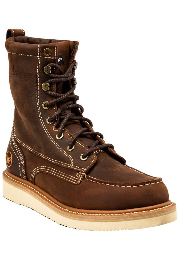 Men's 8" Grade Work Boot Moc Toe Brown 10 EE US