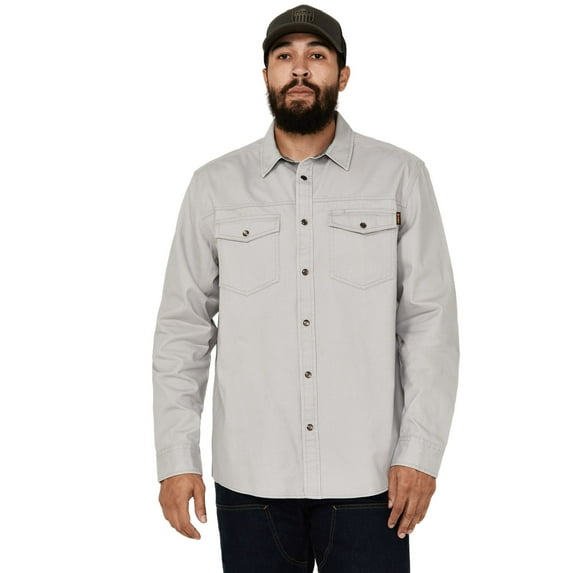 Hawx Work Gear Men's All Out Woven Solid Long Sleeve Snap Work Shirt - HXSP24W51-GY