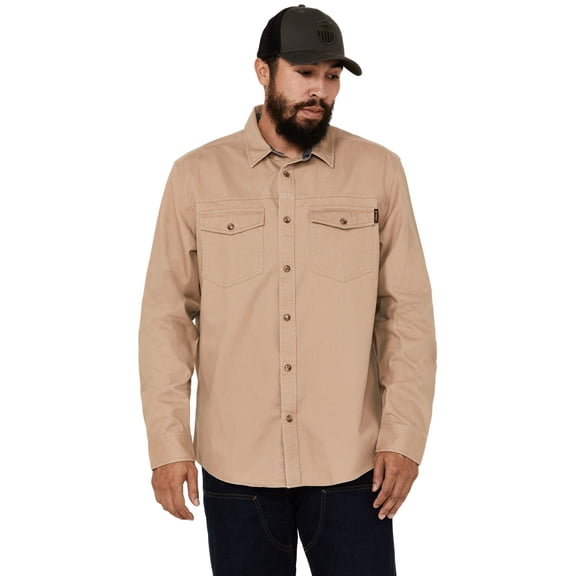 Hawx Work Gear Men's All Out Woven Solid Long Sleeve Snap Work Shirt Tall - HXSP24W51-KHK-TLL  Tall