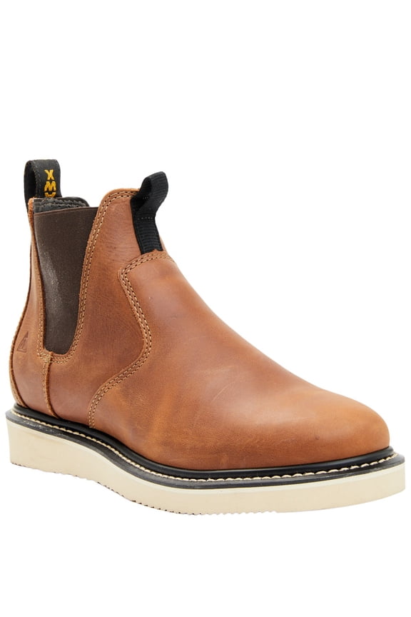 Work Gear Men's Crazy Horse Wedge Chelsea Work Boot Soft Toe - BHX00RPW80 9 D(M) US