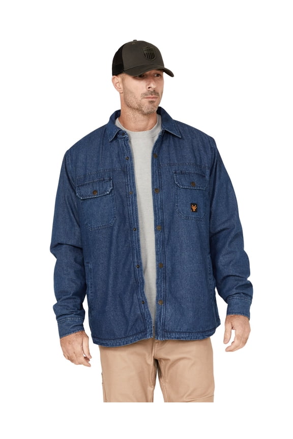 Work Gear Men's Dark Wash Denim Lined Work Shirt Jacket - HXFA23W05-DKW   US