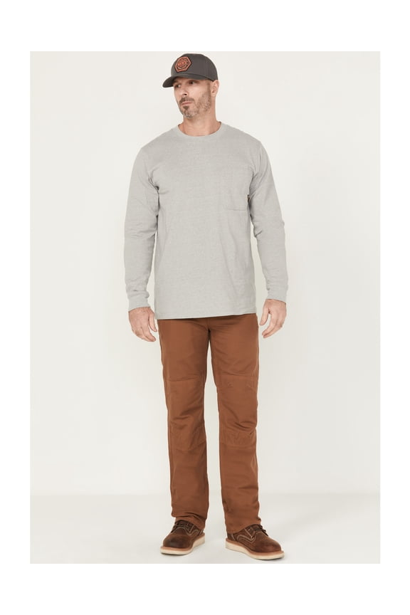 Work Gear Men's Fr Double Front Straight Canvas Pants Medium Brown 33W x 34L