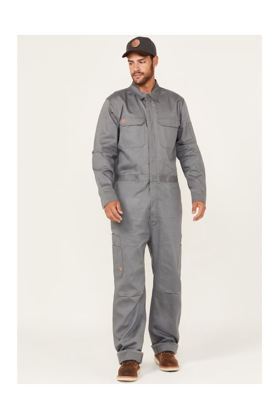Work Gear Men's Fr Solid Coveralls - HXFRFA24P24-MEDGY M REG