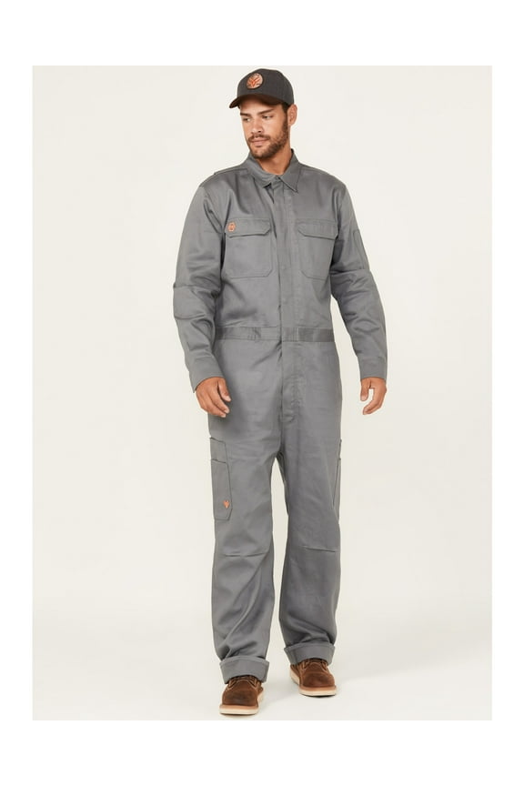 Work Gear Men's Fr Solid Coveralls - HXFRFA24P24-MEDGY L REG