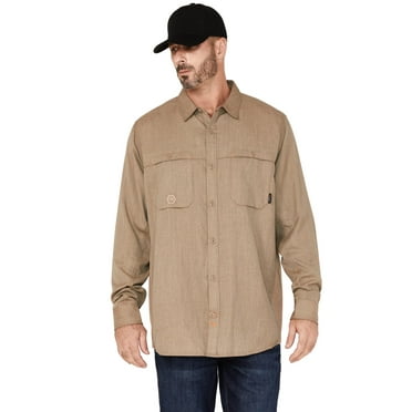 Hawx Men's Fr Vented Solid Long Sleeve Button-Down Work Shirt - HXFRSP22W38-TPE