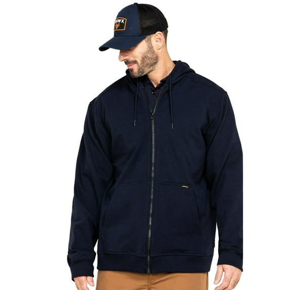 Hawx Work Gear Men's Fr Zip Up Fleece Work Hoodie Tall Navy X- Tall