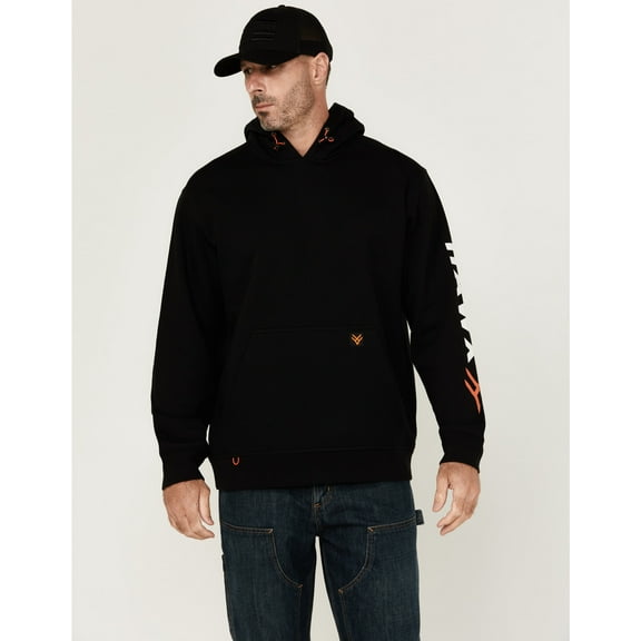 Hawx Work Gear Men's Halstead Logo Sleeve Hooded Sweatshirt Black US