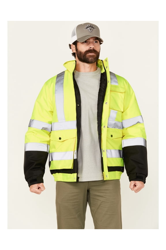 Work Gear Men's Hi-Vis Bomber Jacket - HHVFA2402-YLW Medium