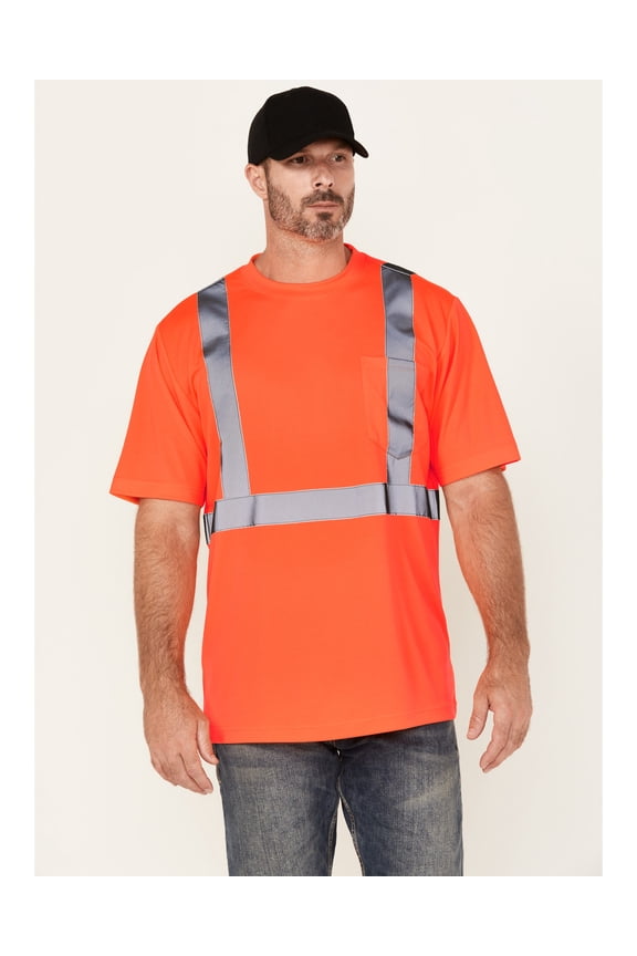 Work Gear Men's Hi-Vis Reflective Short Sleeve Work T-Shirt Big - HHVSU24827-OR-BIG 4X