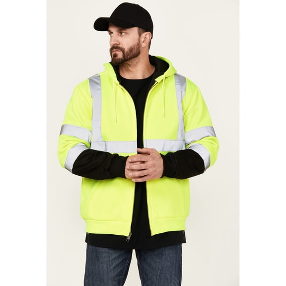 Hawx Work Gear Men's High Vis Hooded Jacket - HHVSP241130-YL Medium