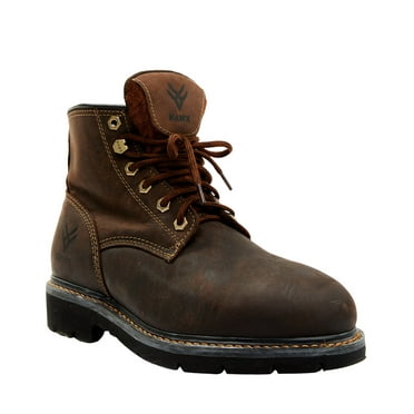 Hawx Men's Oily Crazy Horse Lace-Up 6" Work Boot Composite Toe - BHXC0R0W68 10.5 D(M) US