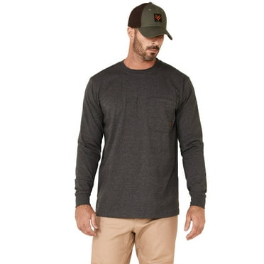 Hawx Men's Solid Charcoal Forge Long Sleeve Work Pocket T-Shirt Big - HXFA21K41-CH-BIG 3X