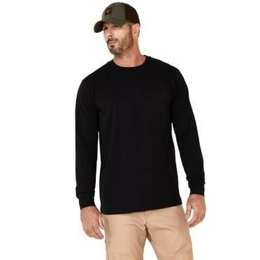 Hawx Men's Solid Forge Long Sleeve Work Pocket T-Shirt Big Black 3X