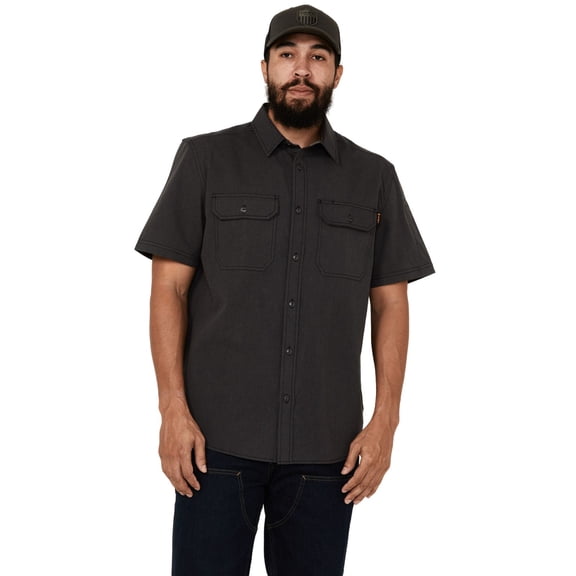 Hawx Work Gear Men's Solid Short Sleeve Button-Down Work Shirt - HXSP24W64-CH X-