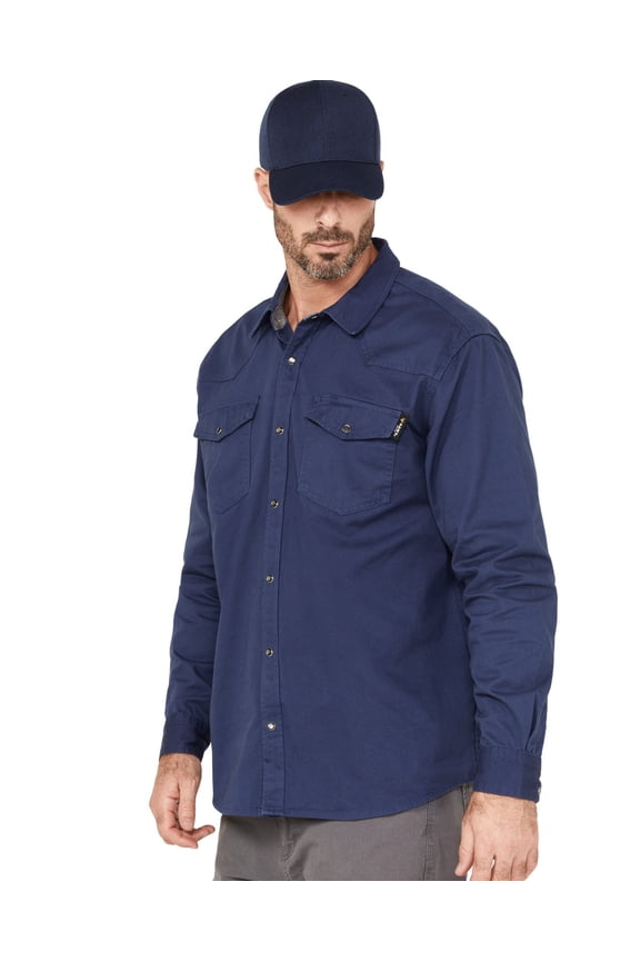 Work Gear Men's Twill Western Snap Work Shirt - HF18W4-DRK BLU