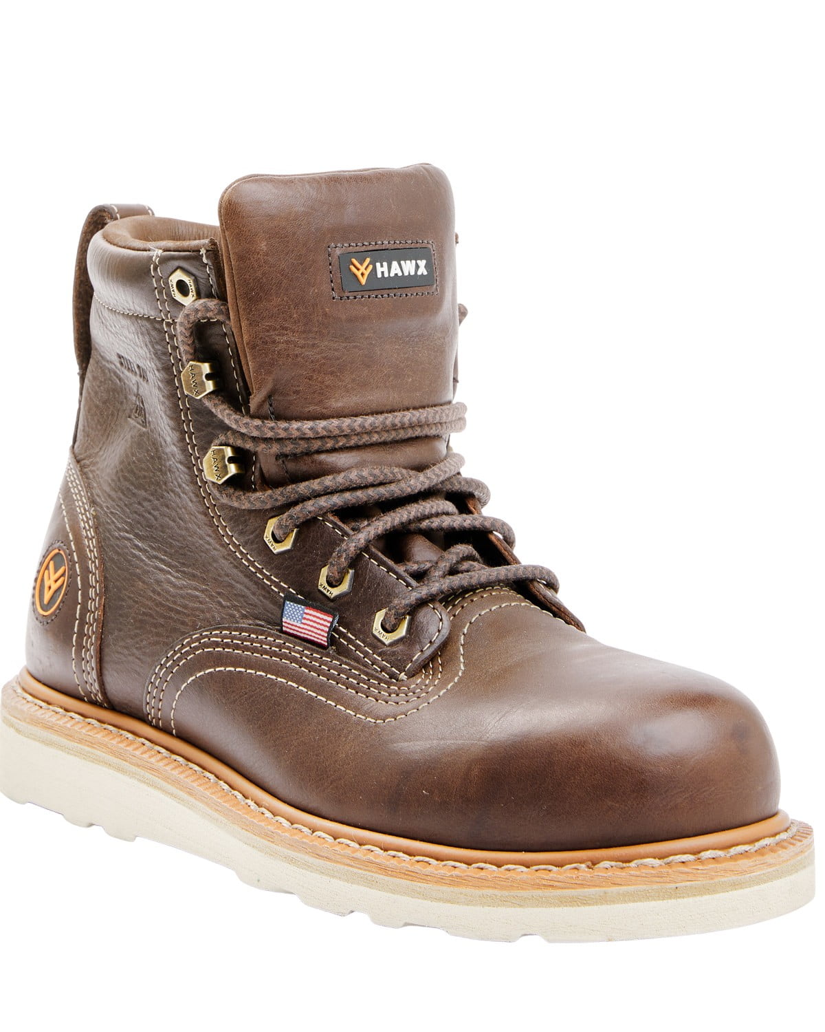 Hawx Men's Usa Wedge Work Boot Steel Toe Brown 9 D(M) US