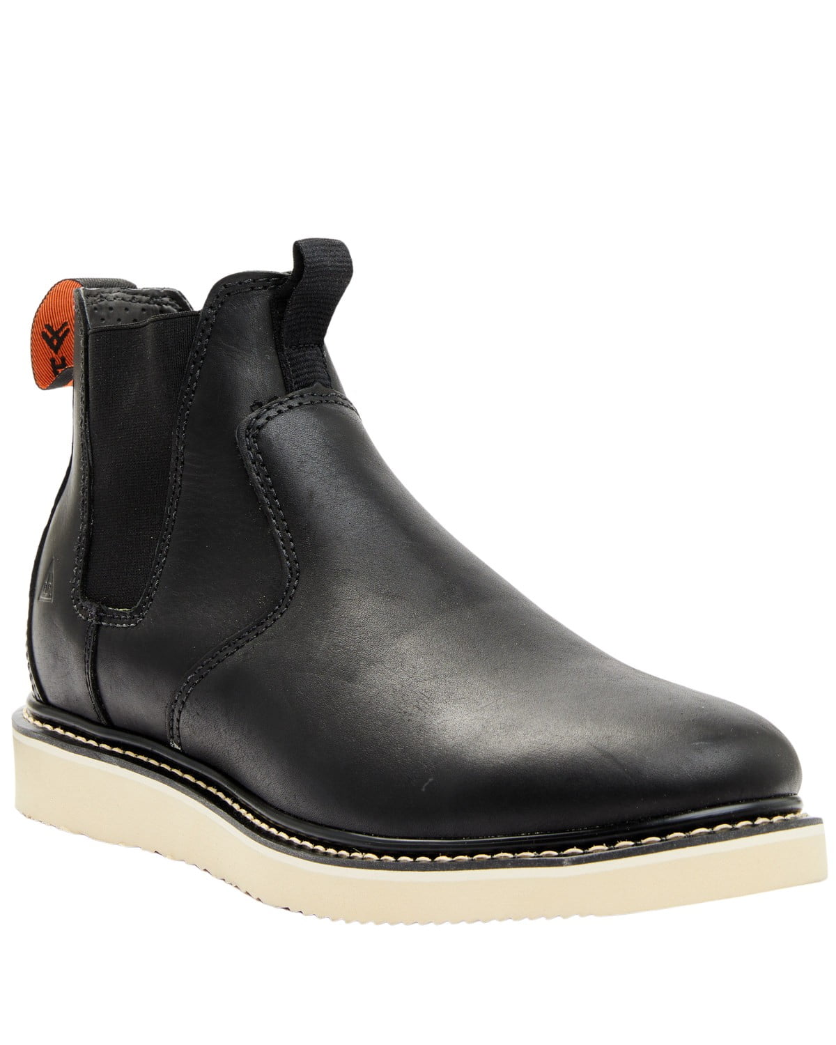 Black round top toe chelsea boots
