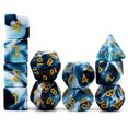 thumbnail image 1 of Haxtec 11Pieces DND Dice Set Teal White Marble Swirls Gemini DND 5e Polyhedral Dice for D&D Dungeons and Dragons RPG Gift TTRPG Accessories, 1 of 7