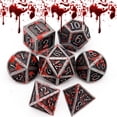 thumbnail image 1 of Haxtec Bloodstained Metal DND Dice Set D&D D D Dice With Leather Dice Bag Blood Splatter Dice Halloween Dungeons and Dragons TTRPG Gift, 1 of 6