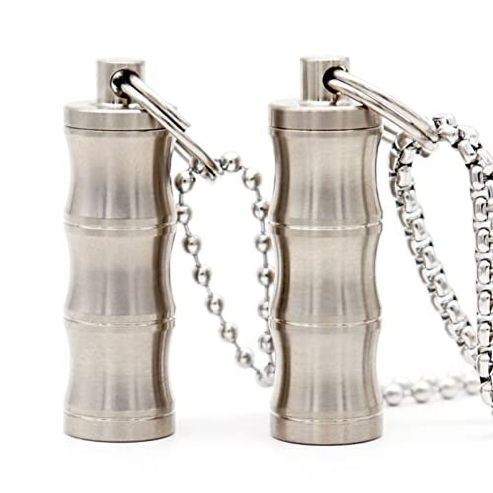 Haxtec Titanium Pill Case Tiny Pill Necklace for Men Waterproof Pill