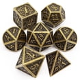 thumbnail image 1 of Haxtec Web Metal DND Dice Set with Leather BagAntique Bronze, 7 Pieces, 1 of 6