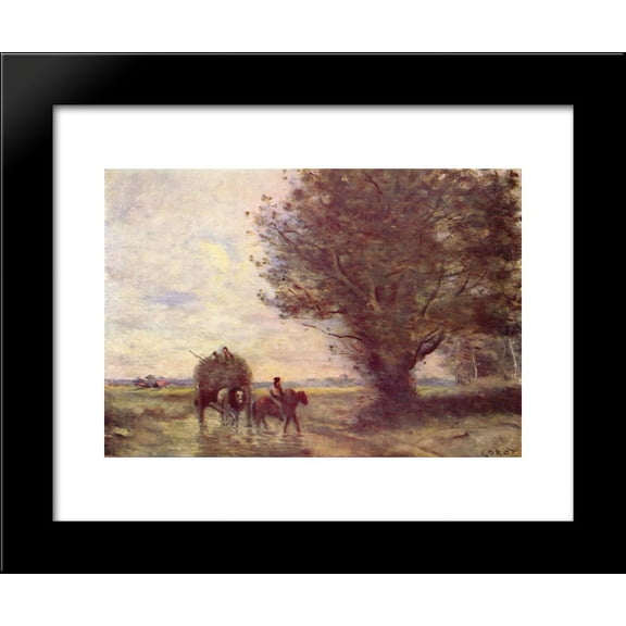 Hay 20x24 Framed Art Print by Camille Corot