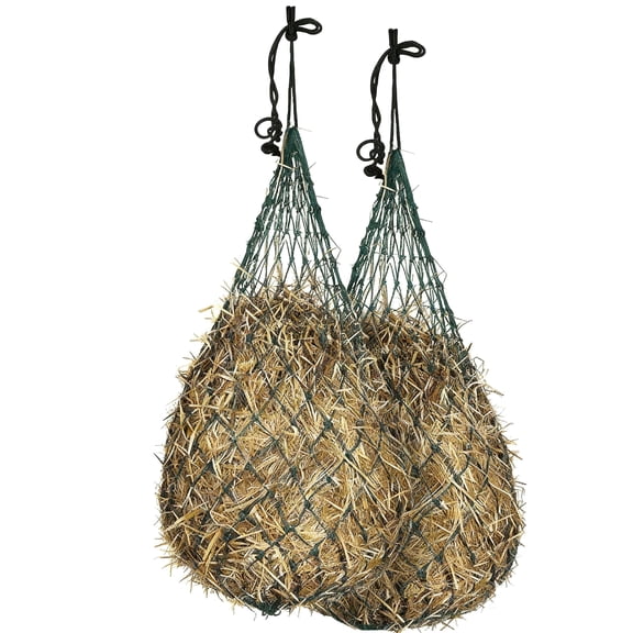 Hay Bag for Horses & Goats 5"x5" Holes, Large Capacity Slow Feed Hay Net, Easy to Hang Hay Feeder for Stall, Trailer, Barn Full Day Feeding Durable Horse Hay Net 36Green