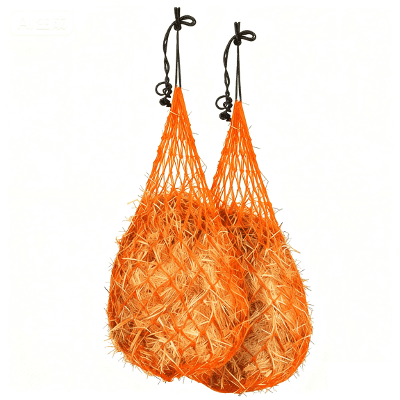 Hay Bag for Horses & Goats 5"x5" Holes, Large Capacity Slow Feed Hay Net, Easy to Hang Hay Feeder for Stall, Trailer, Barn  Full Day Feeding Durable Horse Hay Net 36Orange