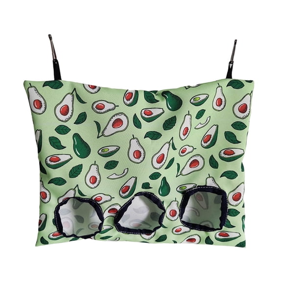 Hay Bag for Rabbits, 3 Holes Hanging Hay Feeder Guinea Pig Hay Bag for Guinea Pig Hay Feeder Storage, Small Animal Hanging Feeders for Hamster Bunny, Green