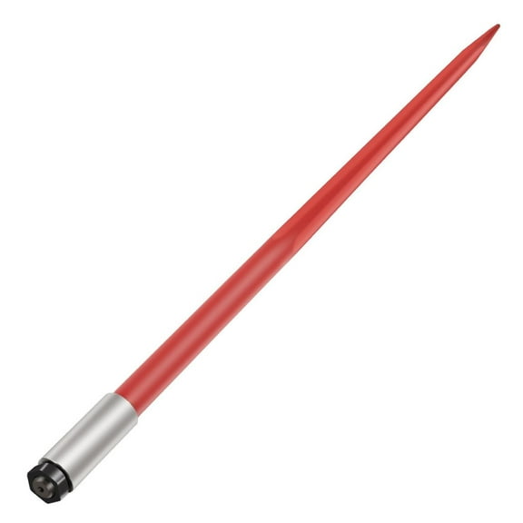 Hay Bale Spear 49 Inch, 4500 lbs Capacity Bale Spike Quick Attach, Red Hay Bale Forks for Tractors Loaders