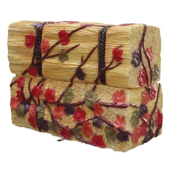 Hay Bales Christmas Decor with Leaves