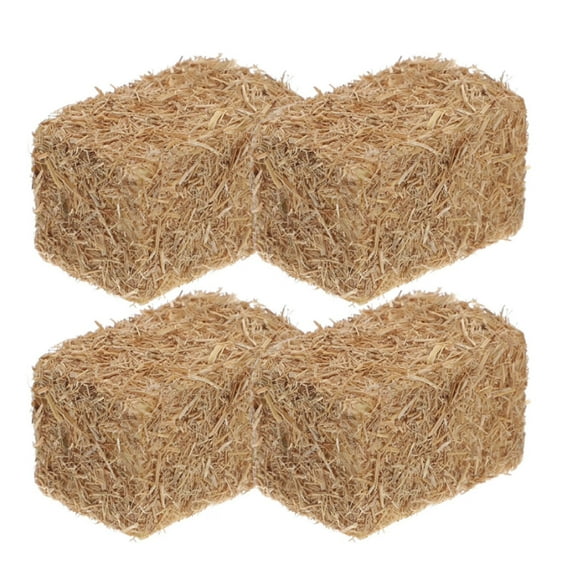 Hay Bales For Decoration,Haybales,Mini Hay Bales For Garden And Scene Realistic Fake Hay Bales For Dollhouse Farm Party Props Outdoor Decorations,Garden Decoration Diy Autumn Harvest Craft,4 PCS