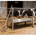 thumbnail image 1 of Hay Feeder, 2 in 1 45-Inch Galvanized Steel Hay Feeder with Wheels, Heavy-Duty for Goats, Horses & Small Livestock, Ideal for Farm Pastures, Barn Yards & Pasture Paddocks, Rust-Resistant Build, 1 of 8