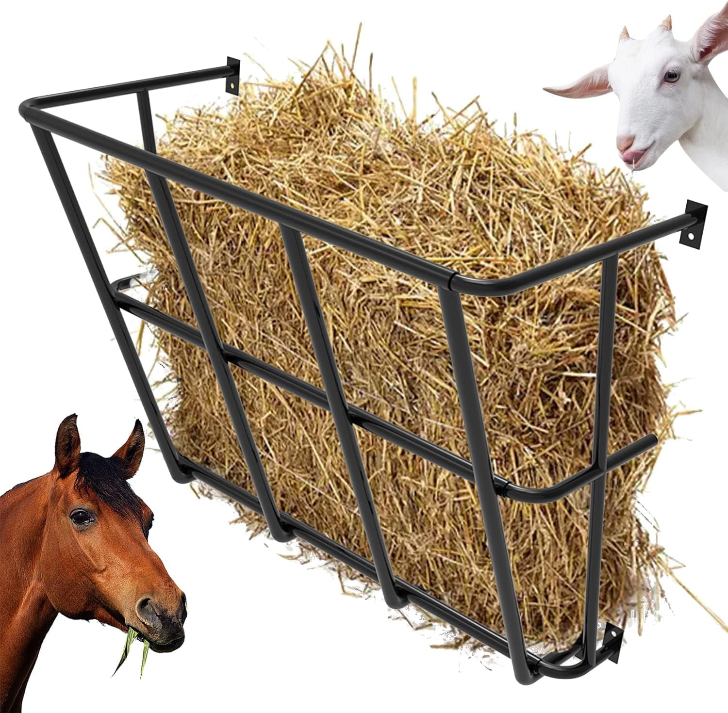 Hay Feeder Goat, 18 Gallon Multiple Sided Goat Hay Rack, Heavy Duty