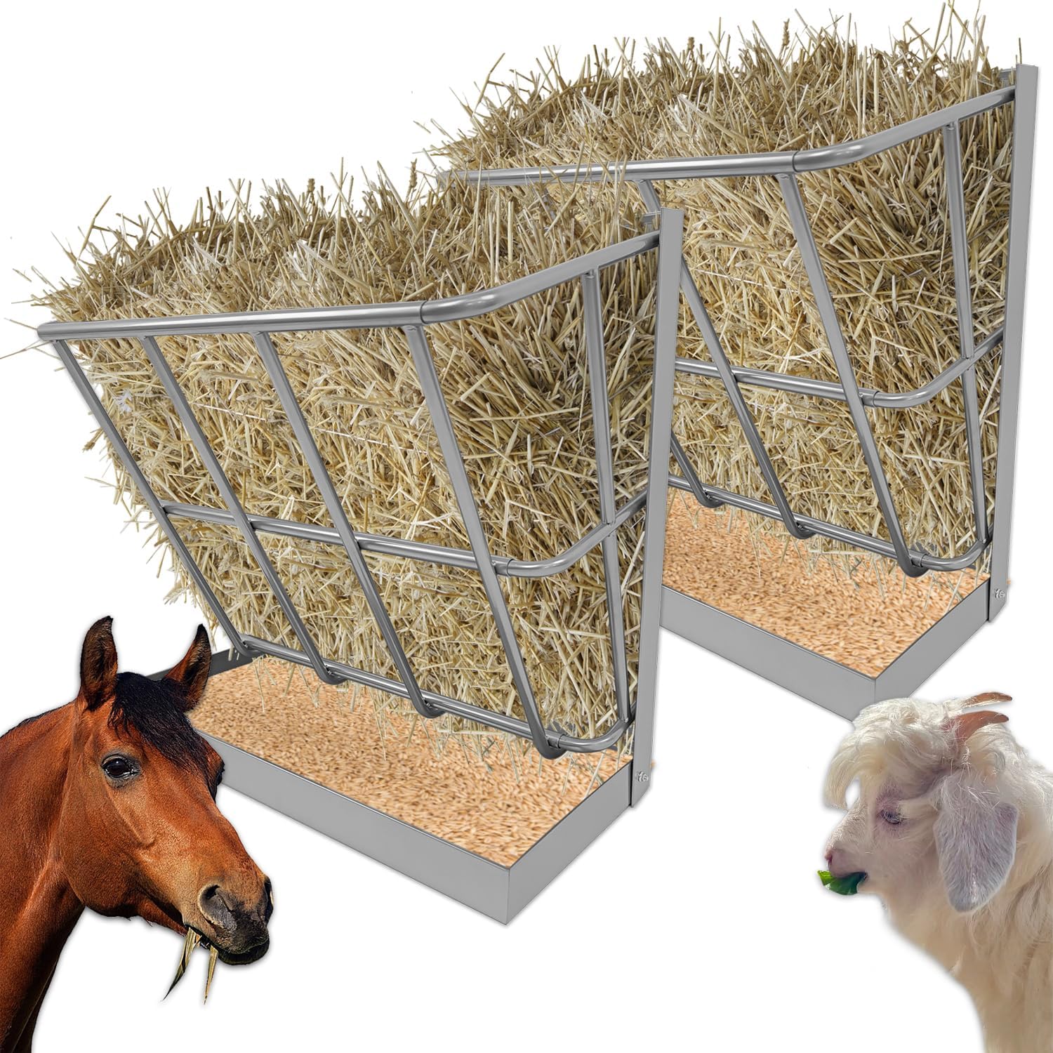 Hay Feeder Goat, 21.5 Gallon Multiple Sided Goat Hay Rack, Heavy Duty
