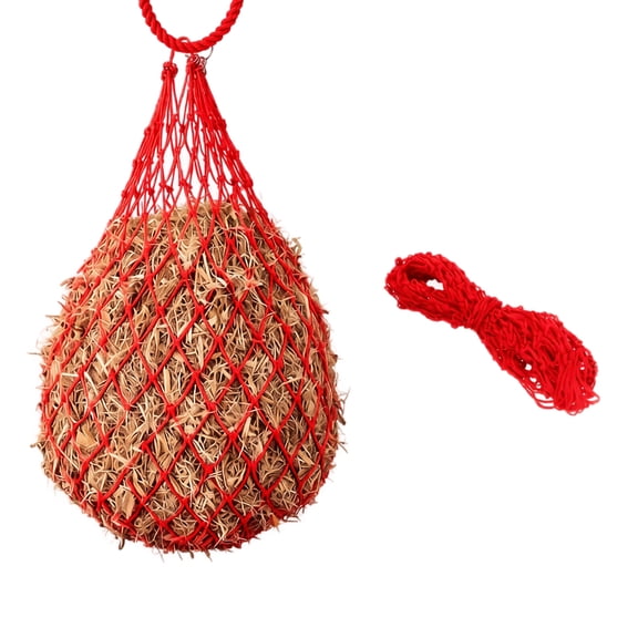 Hay Feeder Net Bag, Hanging Slow Feed Hay Net for Horse Sheep Cow Camel, Large Capacity Weave Mesh for Equestrian Stall Fence Daily Farm Use