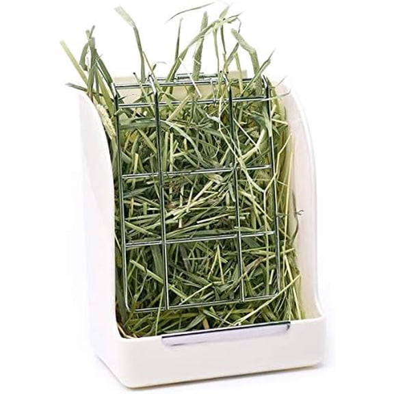 Hay Feeder for Rabbits, Guinea Pigs, and Chinchillas - Minimize Waste and Mess with 5.5" x 3.5" x 7.4" Hanging Alfalfa and Timothy Hay Dispenser