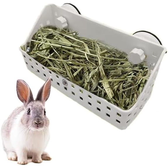Hay Feeder for Rabbit, Bunny Hay Holder Guinea Pig Hay Feeder Plastic Hay Rack for Rabbits Small Animal Chinchilla Ferret (7.5 X 4.7 X 5.5 inch)