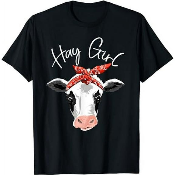 Hay Girl Farmer Funny Cattle Cow Farm Lovers Gift Women Kids T-Shirt