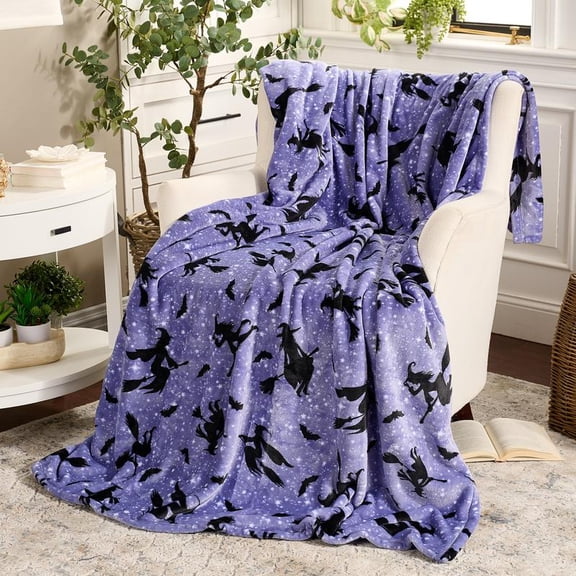 Hay & Harvest 60x80 Halloween Plush Printed Throw