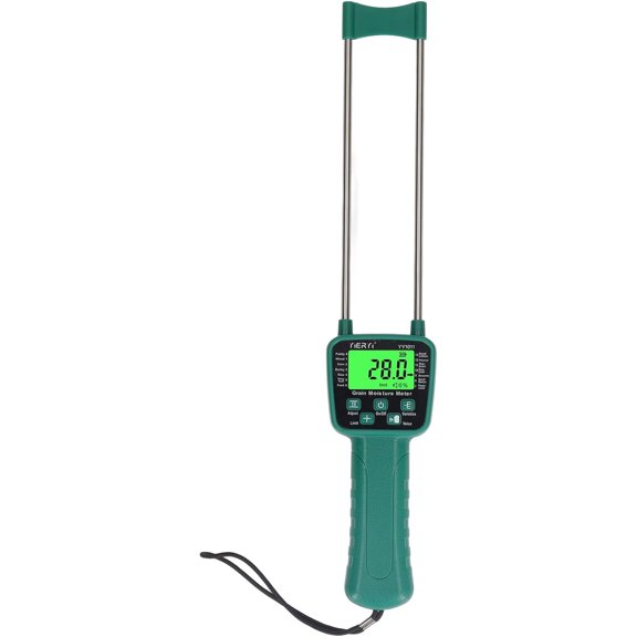 Hay Moisture Tester Meter, Portable Digital Probe Tester with LCD, Grain moisture meter High-precision meter for rice, wheat, corn, rice and 14 other crops Voice broadcast water meter