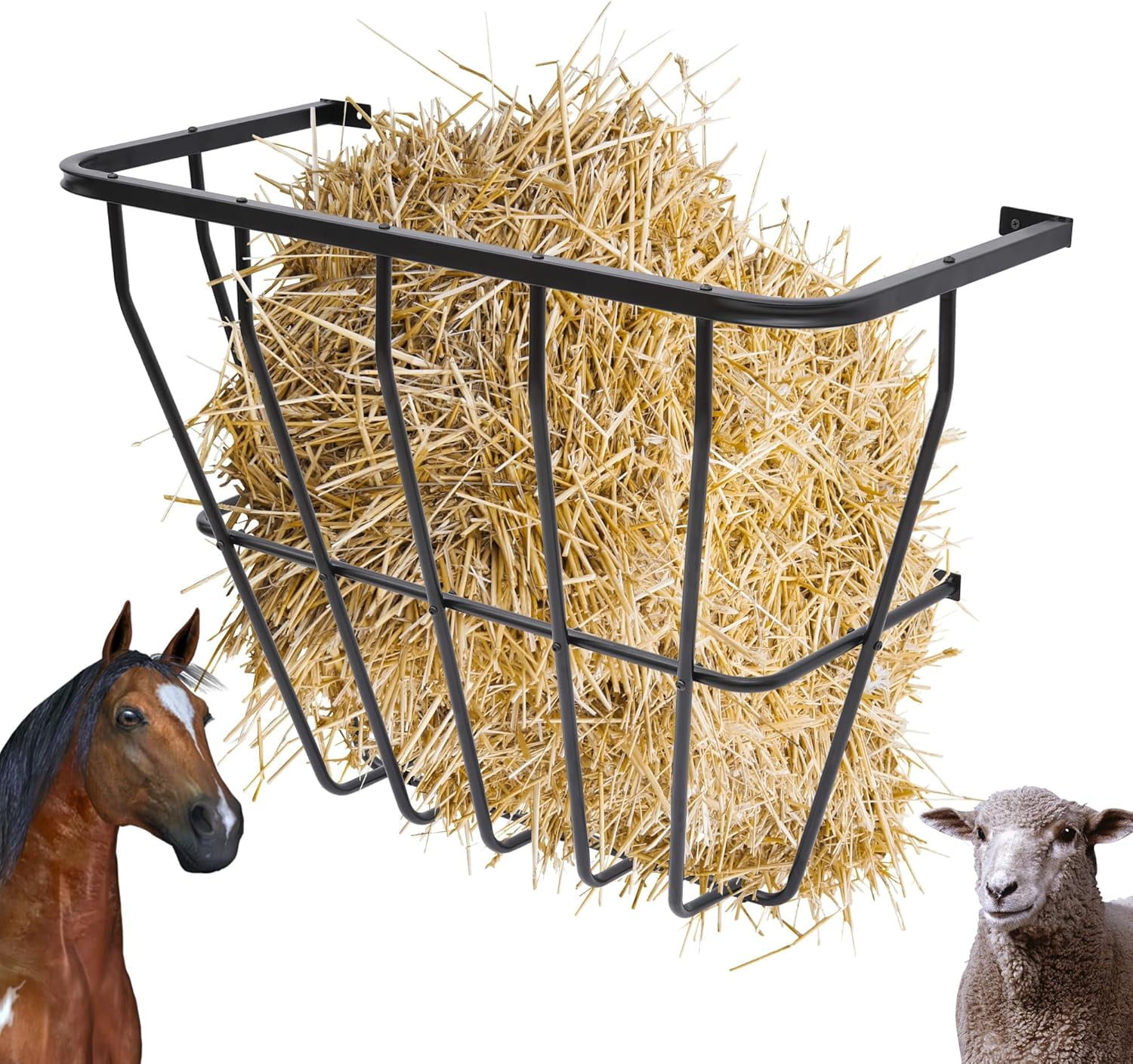 Hay Rack Wall Mount, 27 Gallon for Sheep Horse & Cattle, Carbon Steel ...