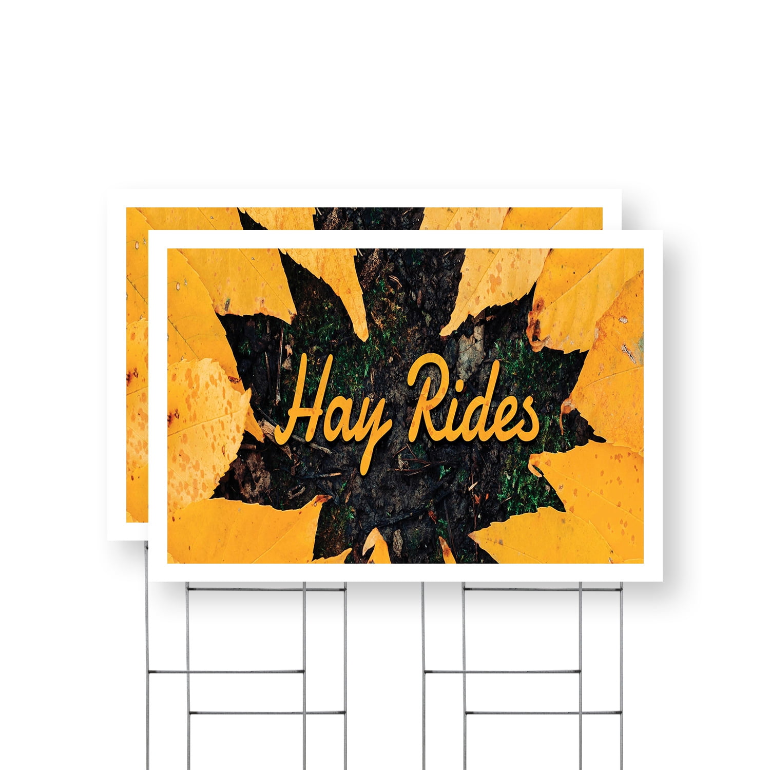 Hay Rides Sign Hay Rides Yard Sign 2 Pack of 24 Inch x 36 Inch Single Sided ...