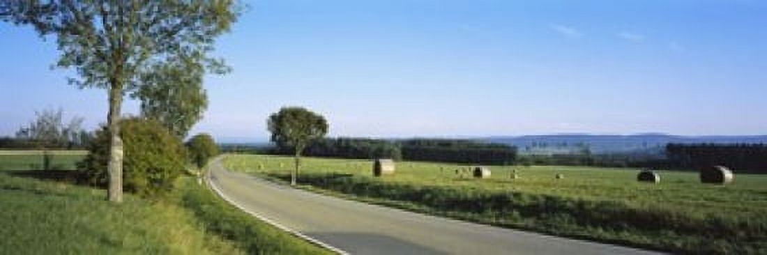 Hay bales in a field Germany Canvas Art - Panoramic Images (18 x 6)